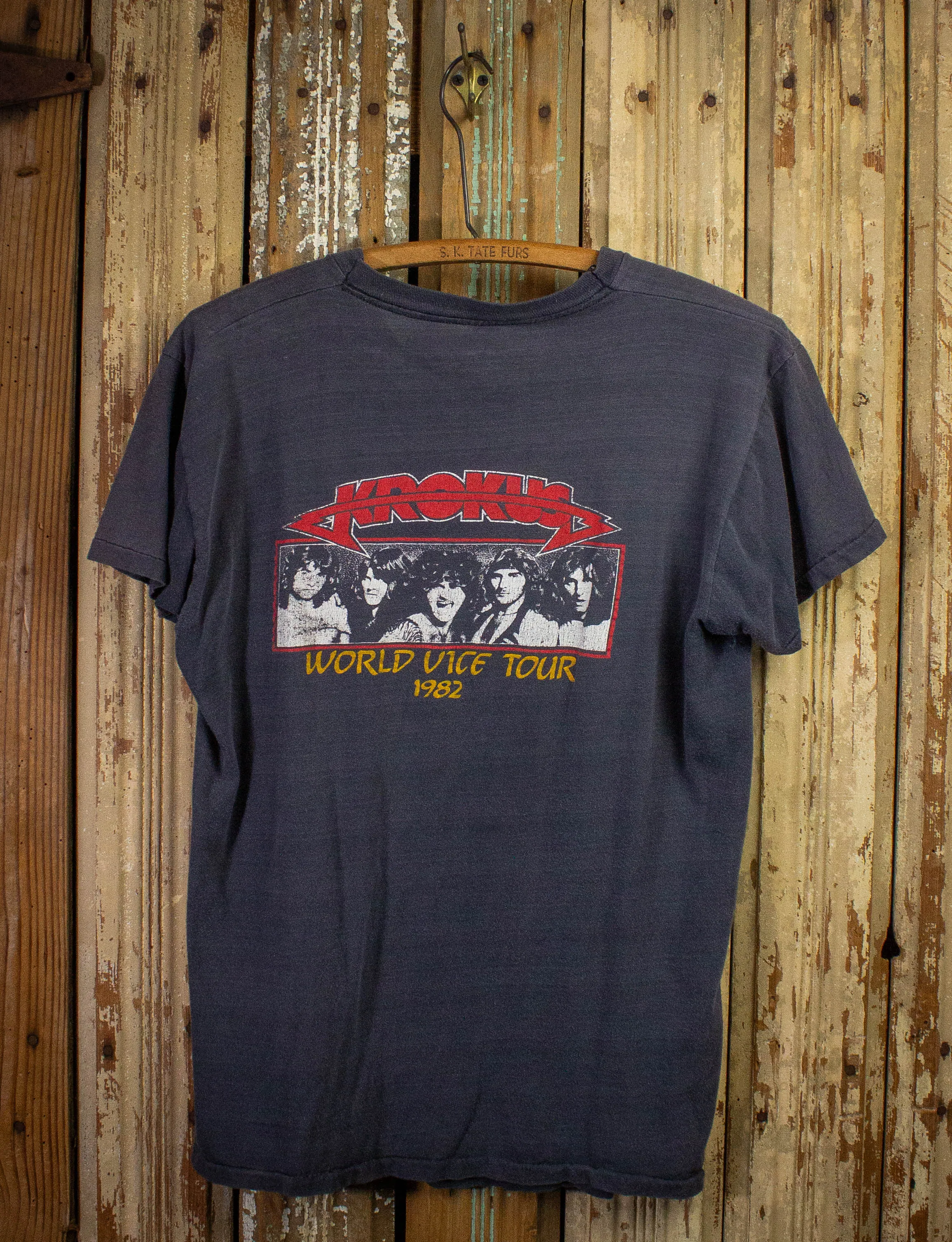 Vintage Krokus One Vice at a Time Concert T Shirt 1982 Gray Medium