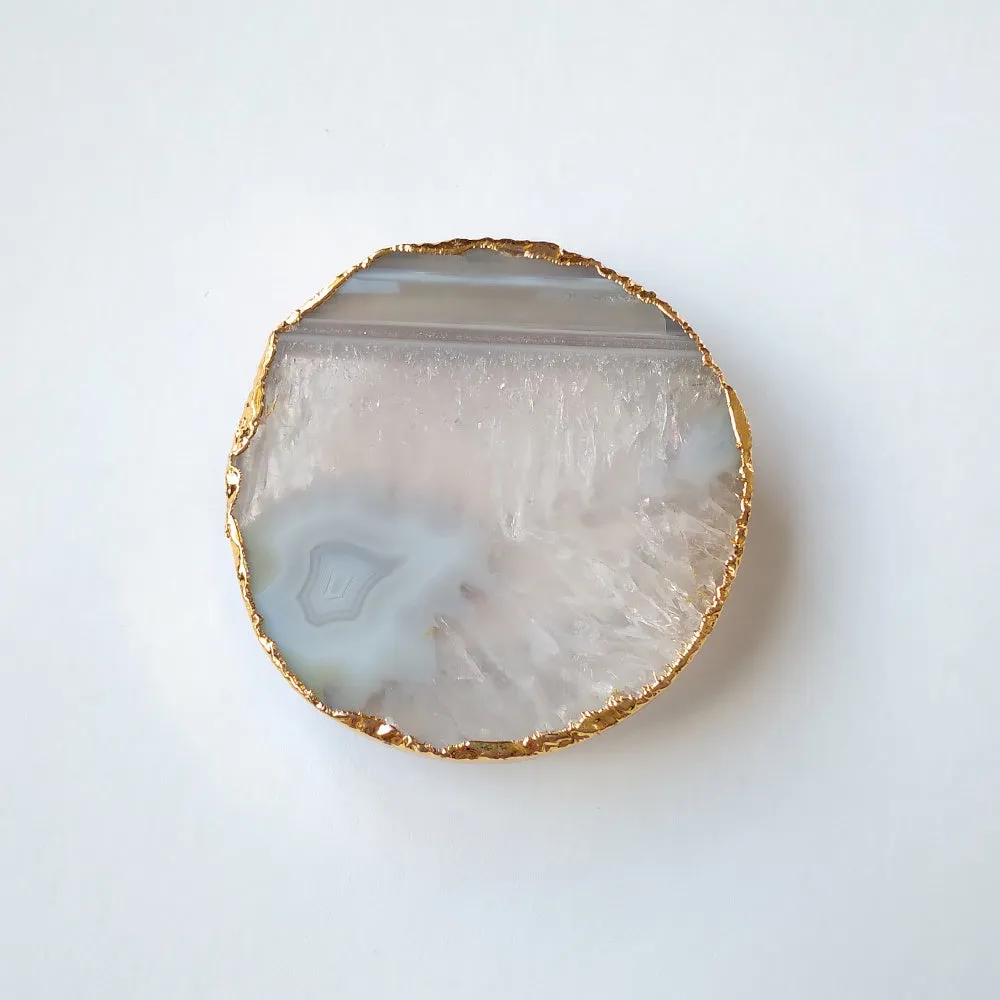 White Agate Geode Phone Grip