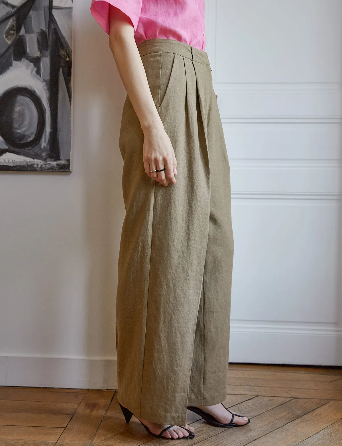 Wide Leg Linen Pants -BESTSELLER