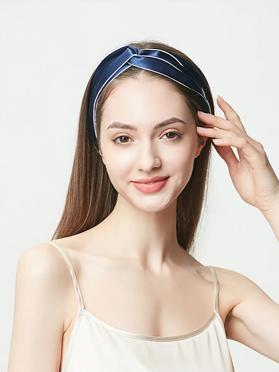 Women Artsy Solid Silk Cross Hair Band SC1057