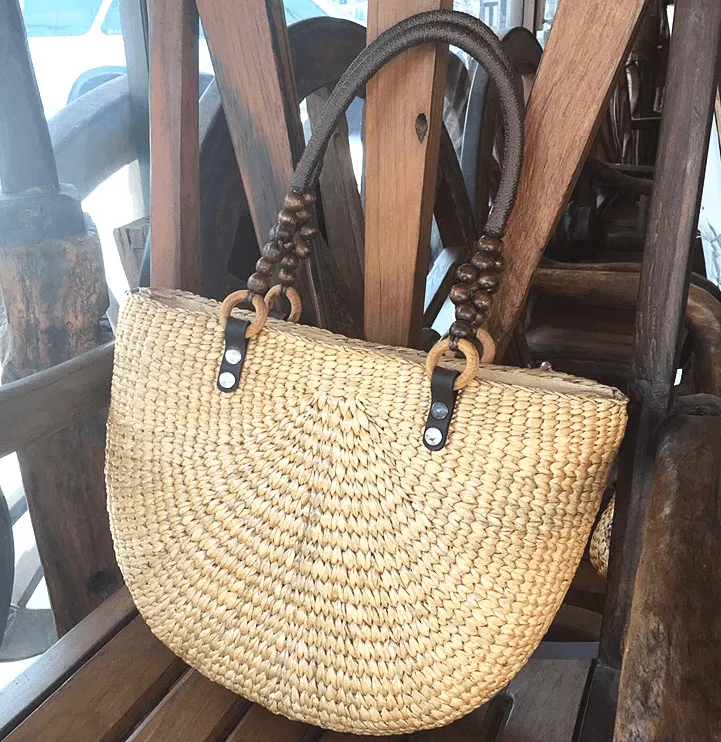 Women Holiday Casual Shoulder Bag Rattan Handbag for Summer