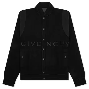 Wool Varsity Jacket - Black