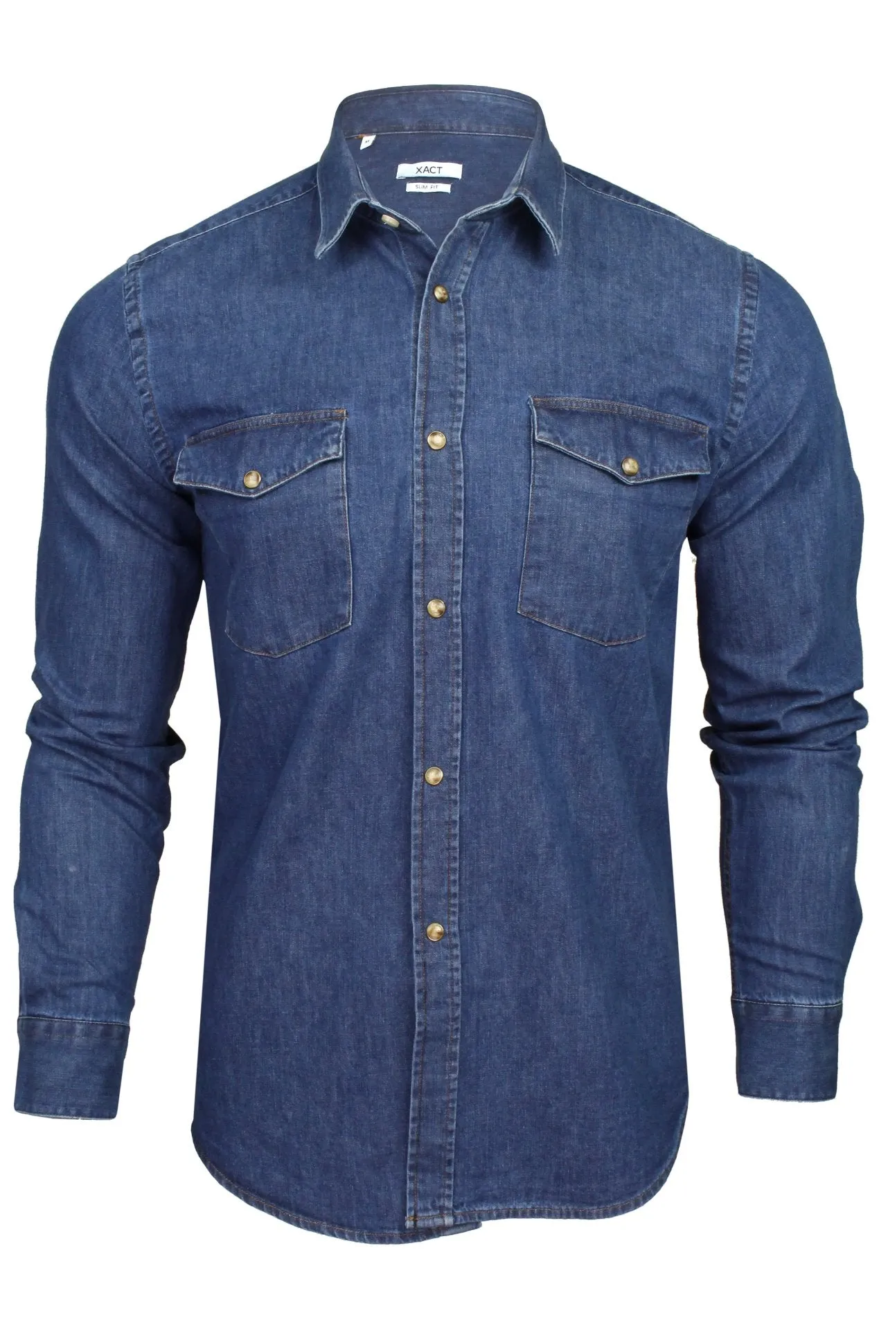 Xact Mens 6.6 oz Denim Shirt - Long Sleeved