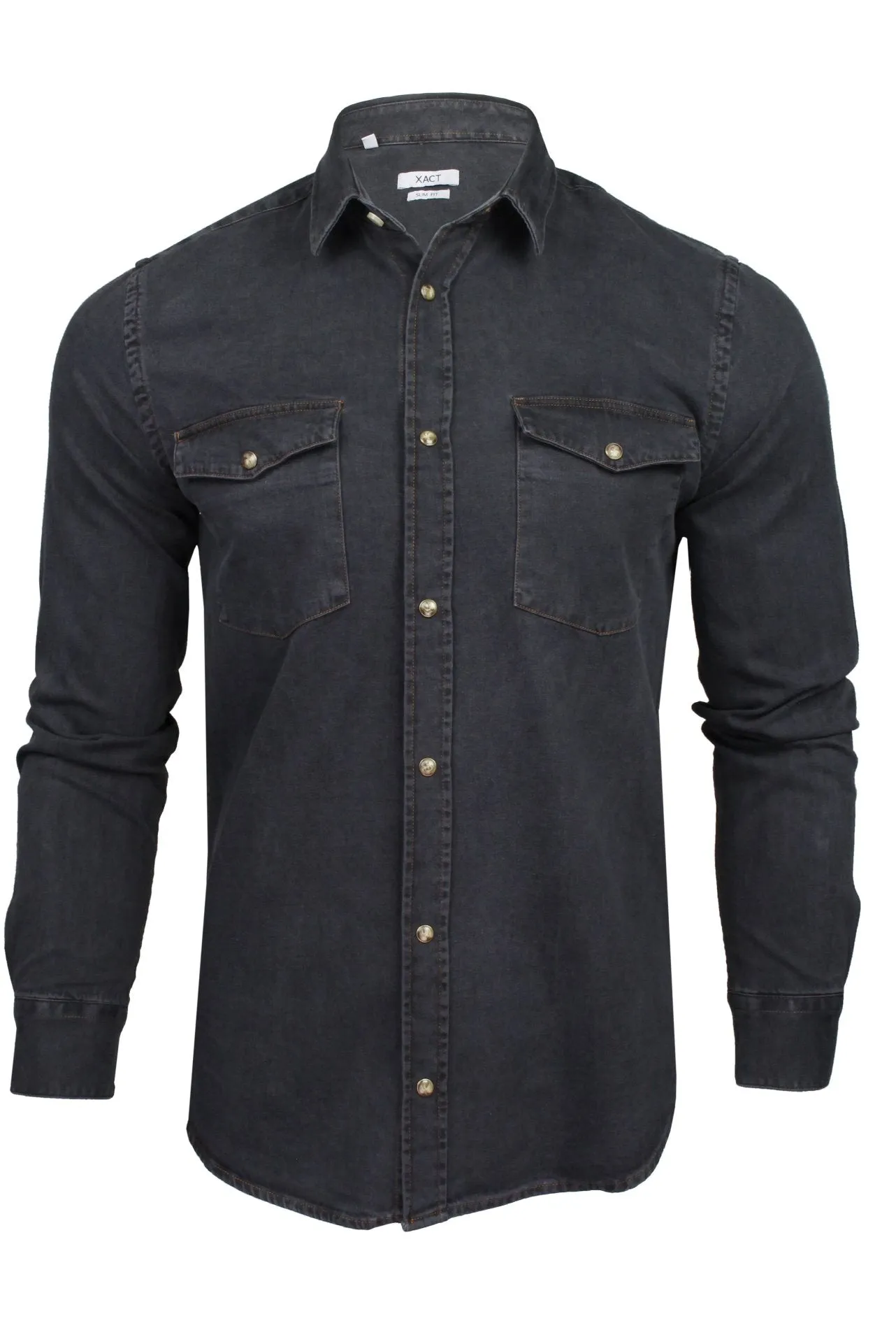 Xact Mens 6.6 oz Denim Shirt - Long Sleeved