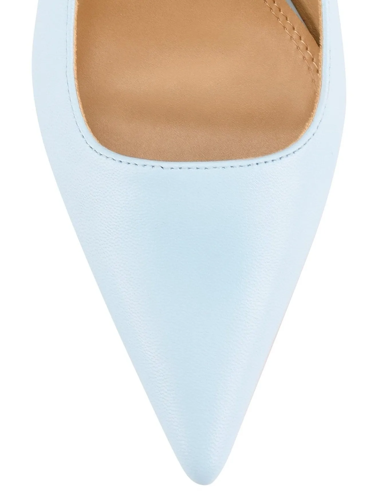 Yarra Pointed Toe Slingbacks - Pale Blue Leather