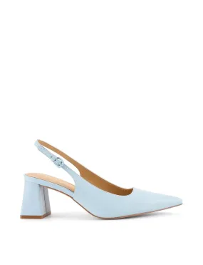 Yarra Pointed Toe Slingbacks - Pale Blue Leather