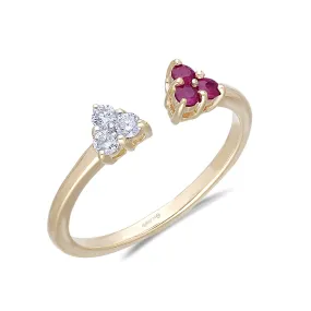 Yellow Gold Ruby & Diamond Infinite Ring