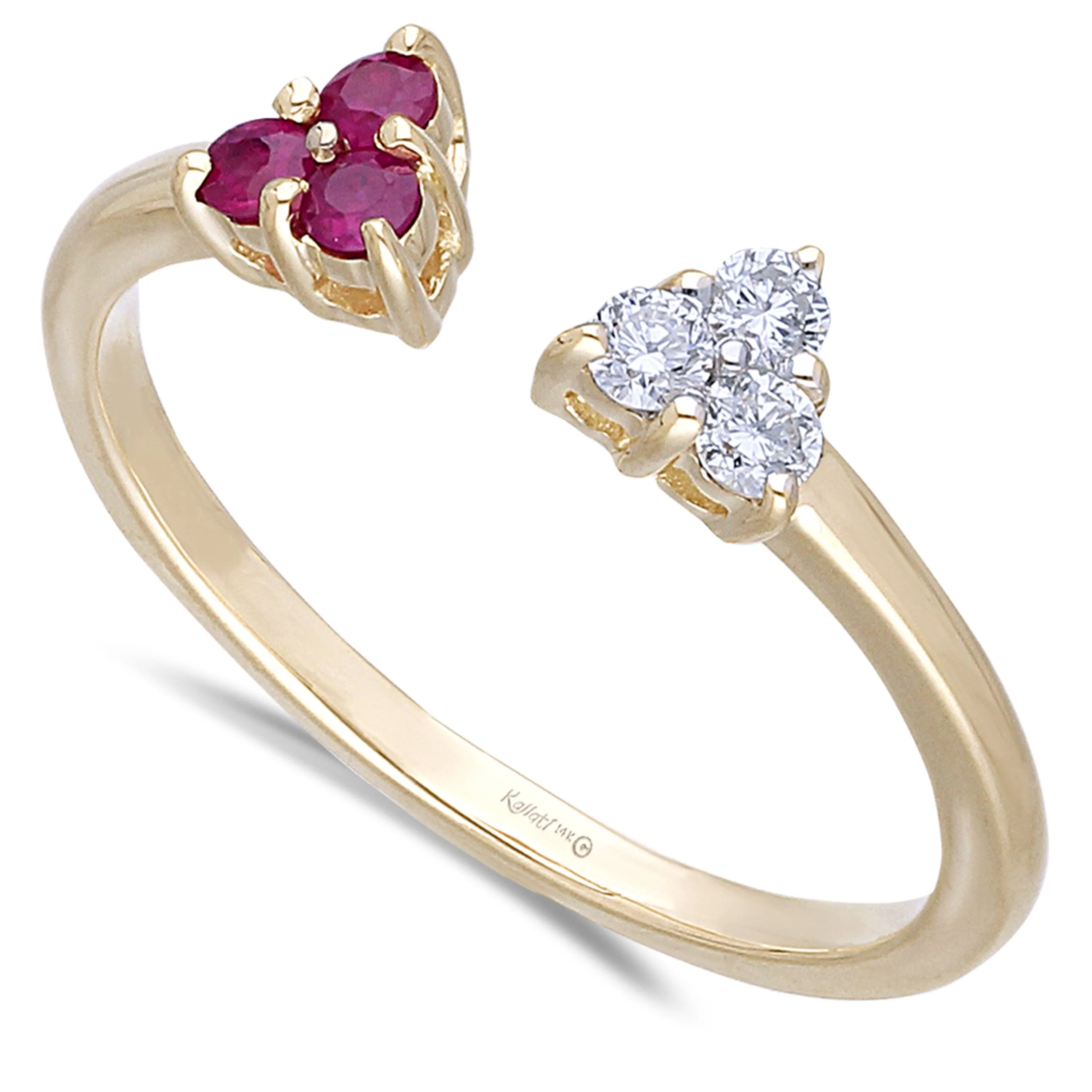 Yellow Gold Ruby & Diamond Infinite Ring